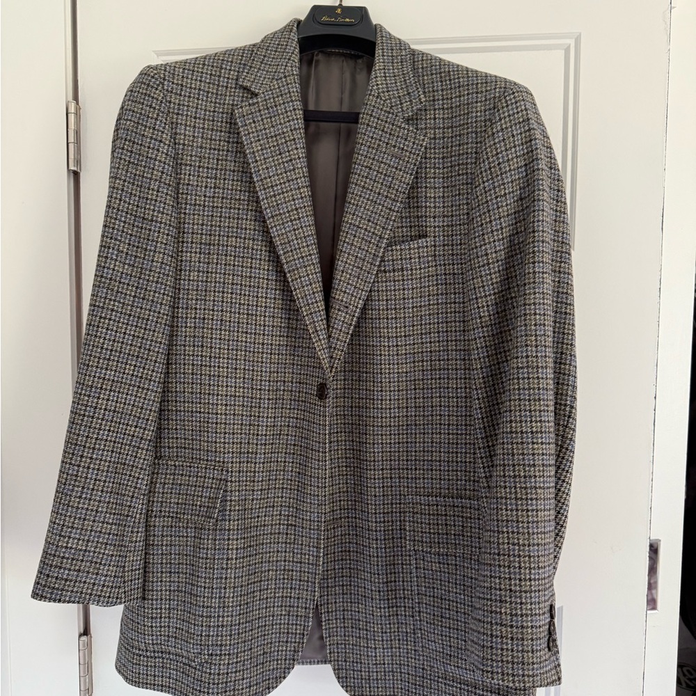 Brooks Brothers Classic Gray Checkered Men's Blazer